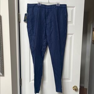 Polo Ralph Lauren Navy Pinstripe Dress Men's Pant 36x30 Flat Front/Cuffed w/Tags